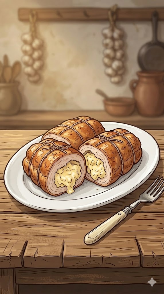 Rouladen von der Pute mit Eier-Creme-Fraiche Füllung