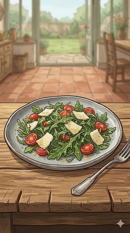 Rucola-Salat mit Tomaten und Parmesan