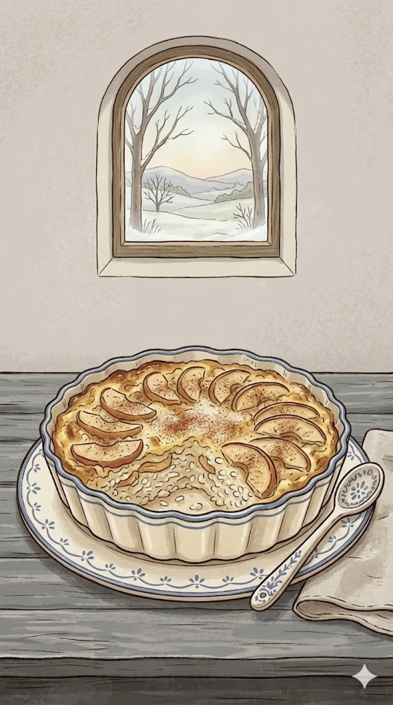 Süßer Milchreis Auflauf mit Apfel ohne vorkochen