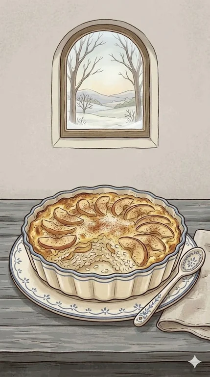 Süßer Milchreis Auflauf mit Apfel ohne vorkochen