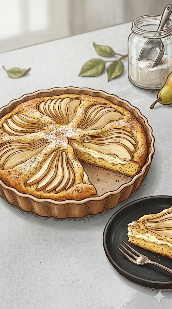 Saftiger Birnenkuchen mit Schmand