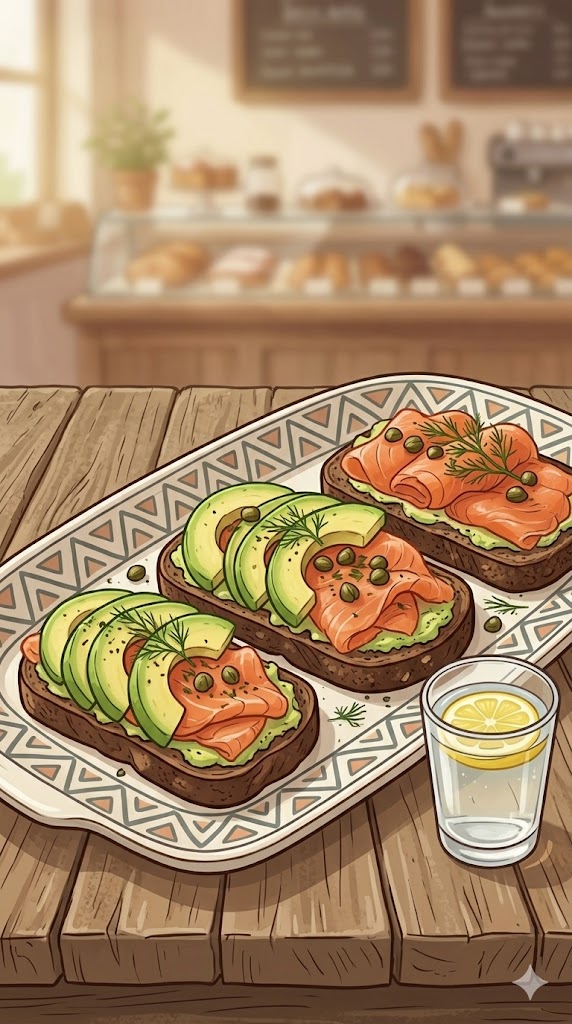 Sandwiches mit Avocado und Lachs
