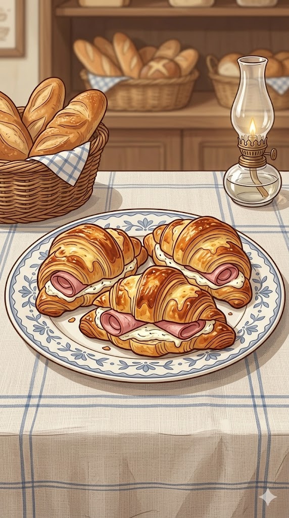 Schinken-Käse-Hörnchen mit Frischkäse