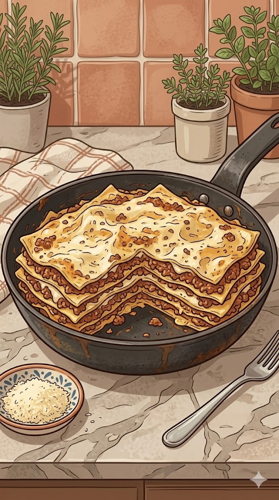 Schnelle Pfannen-Lasagne mit Trick-Béchamel