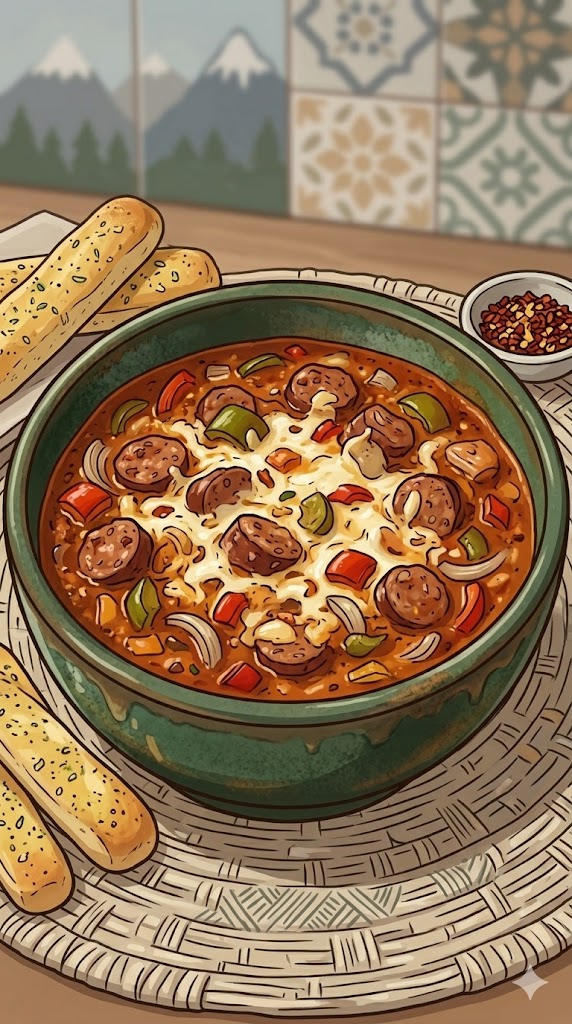 Schnelle Pizzasuppe Bergsteiger Art