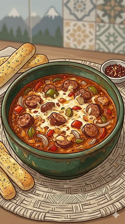 Schnelle Pizzasuppe Bergsteiger Art
