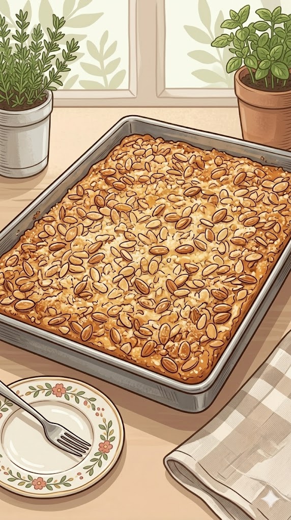 Schneller Becher-Blechkuchen mit Knuspermandel