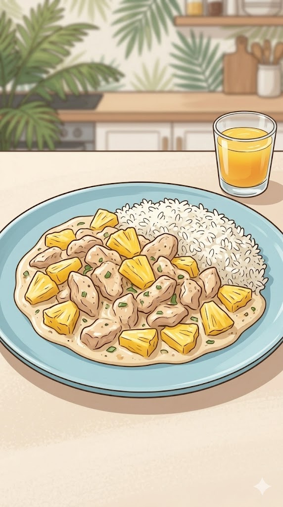 Schnelles Putengeschnetzeltes mit Ananas