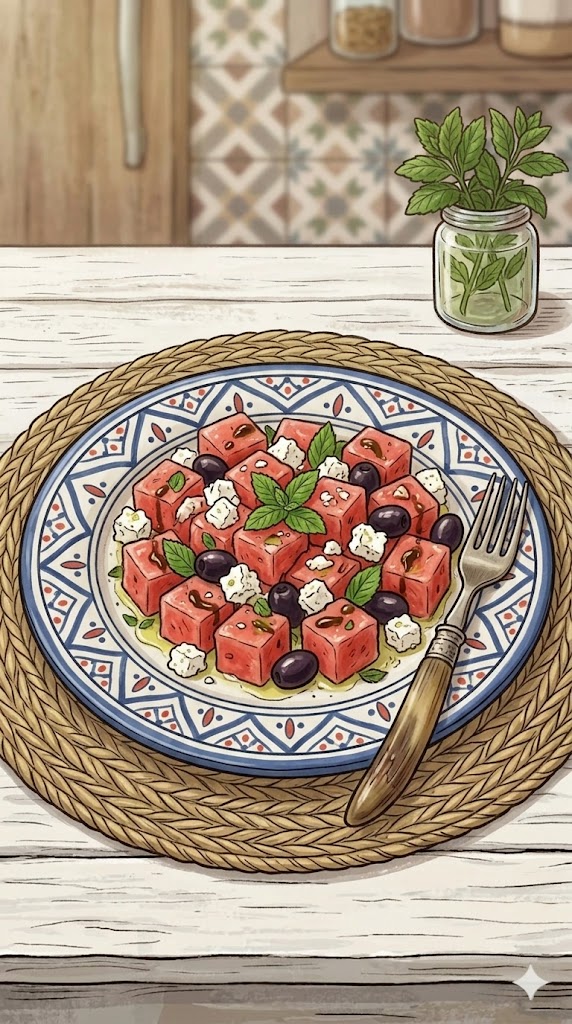 Sommerlicher Wassermelonensalat mit Feta