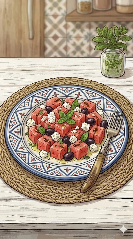 Sommerlicher Wassermelonensalat mit Feta
