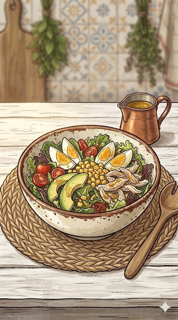 Sommersalat (kanarisch) mit lauwarmem Dressing