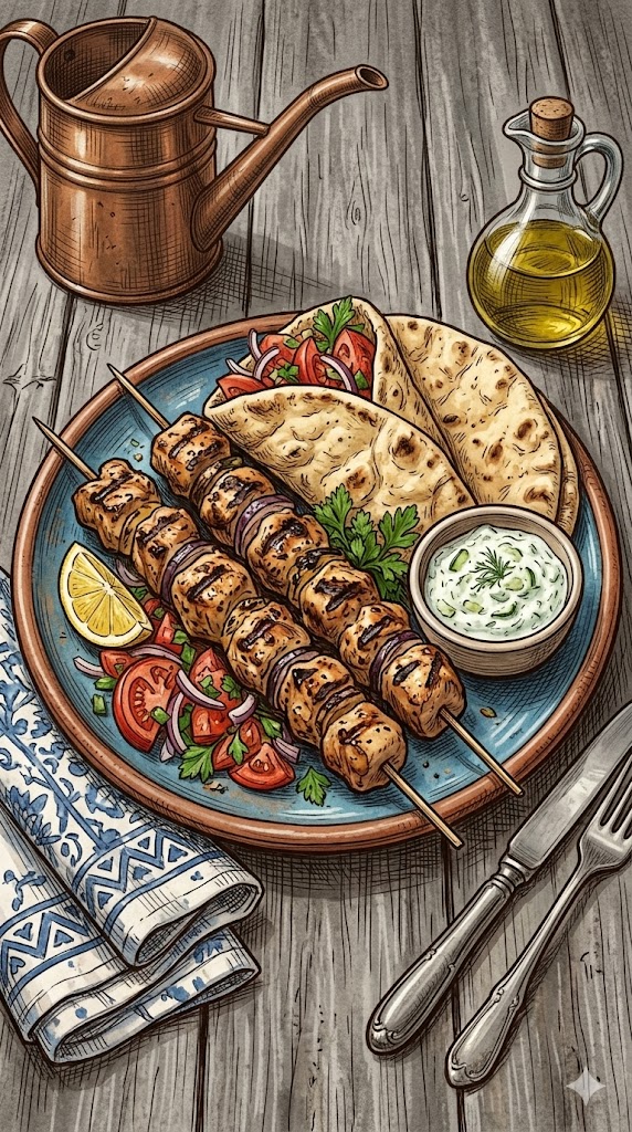 Souvlaki mit Pita