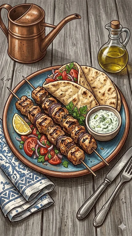 Souvlaki mit Pita