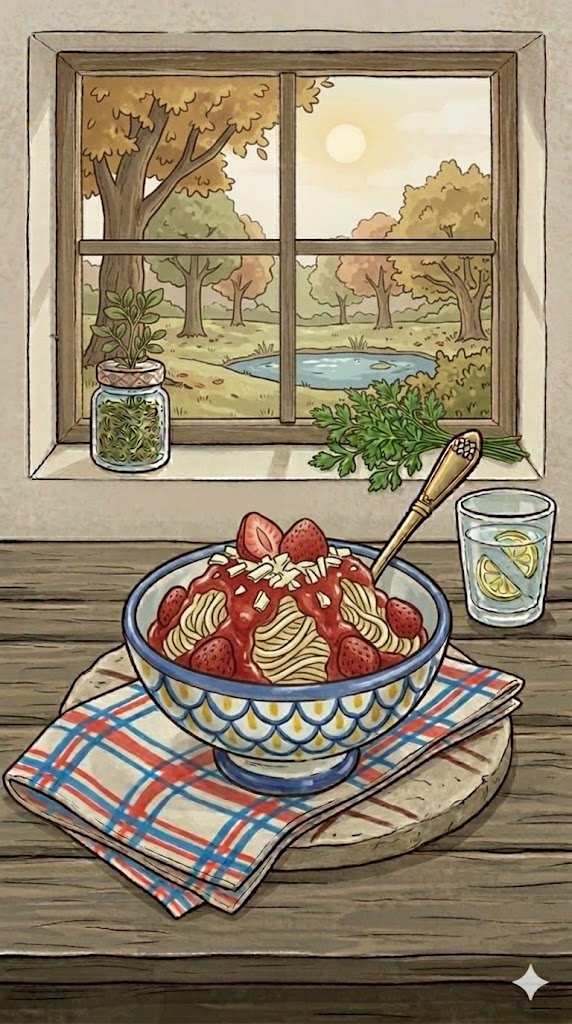 Spaghettieis-Dessert
