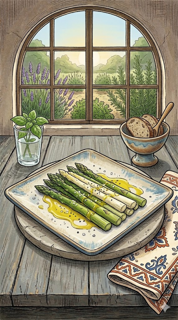Spargel mit Olivenöl