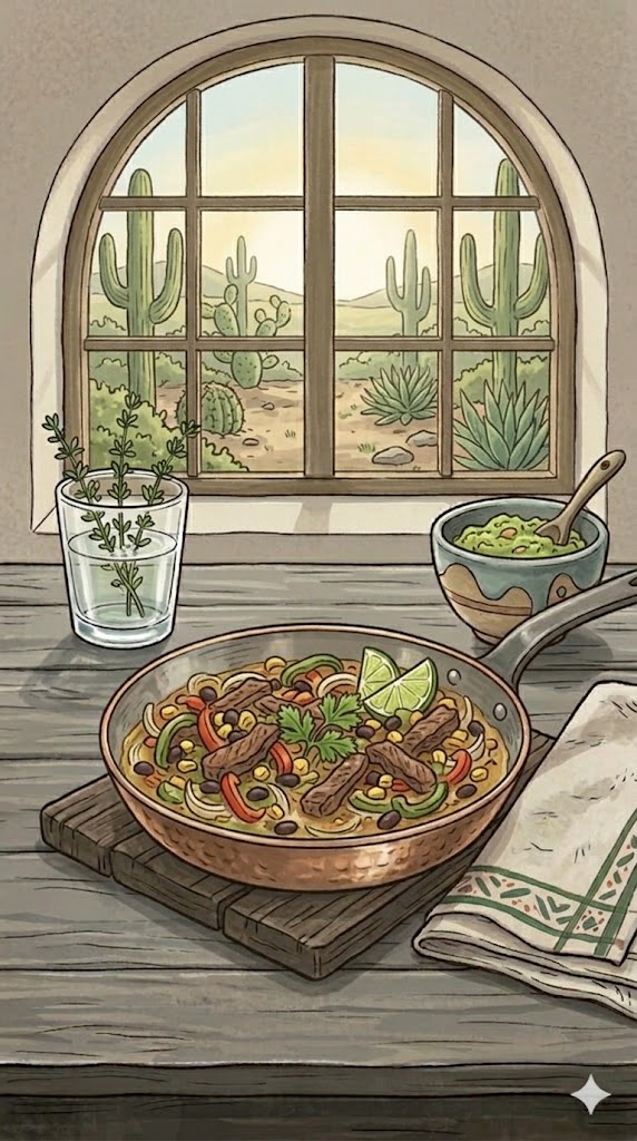 Steak Pfanne mit Gemüse im Tex Mex Style