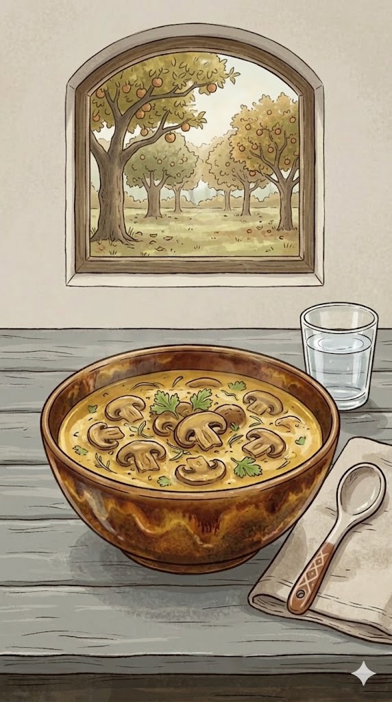 Suppe mit Champignons und Curry