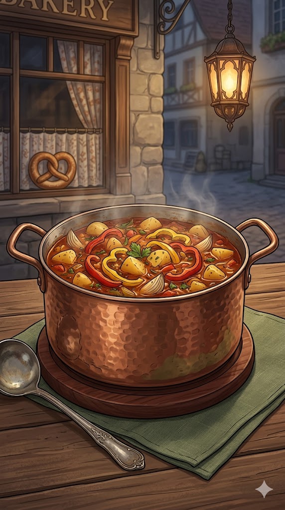 Vegetarisches Kartoffelgulasch mit Paprika