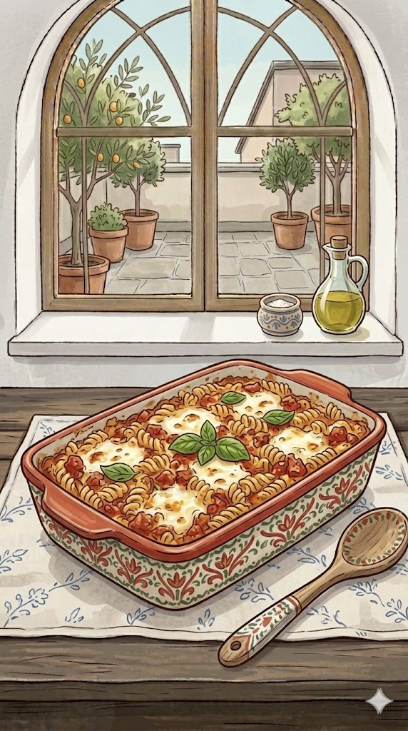 Tomate Mozzarella Nudelauflauf