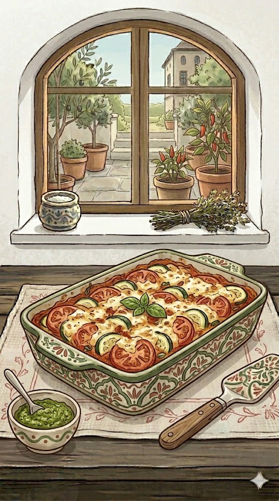 Tomaten Zucchini Auflauf mit Mozzarella