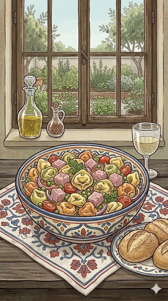 Tortellini Salat mit Schinken