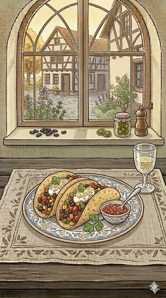Vegetarische Tacos mit mexikanischer Füllung