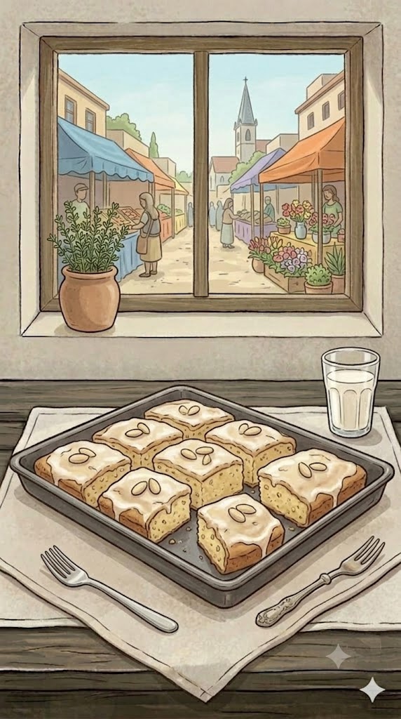 Becher-Blechkuchen mit Knuspermandel