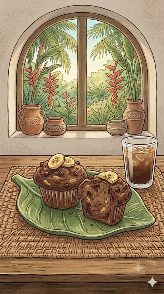 Muffins mit Bananen-Schoko
