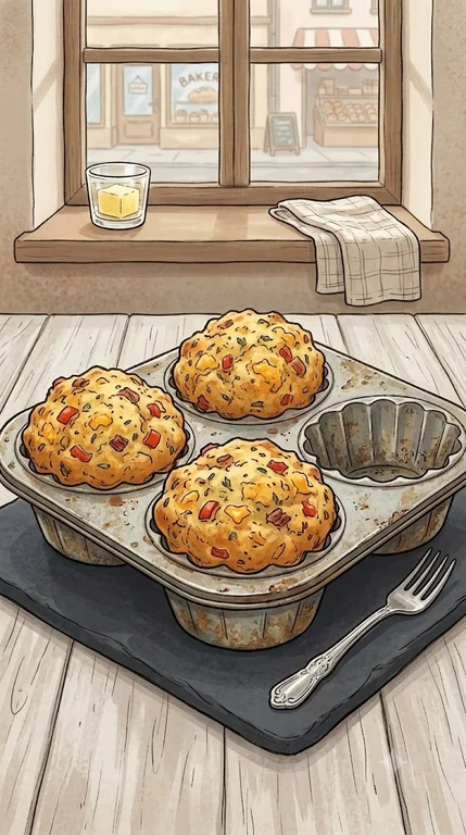 Herzhafte Muffins mit Schinken und Käse