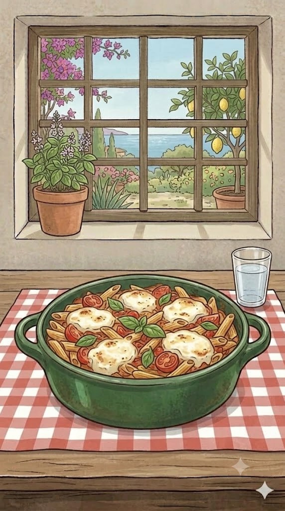 Nudelauflauf Tomate Mozzarella