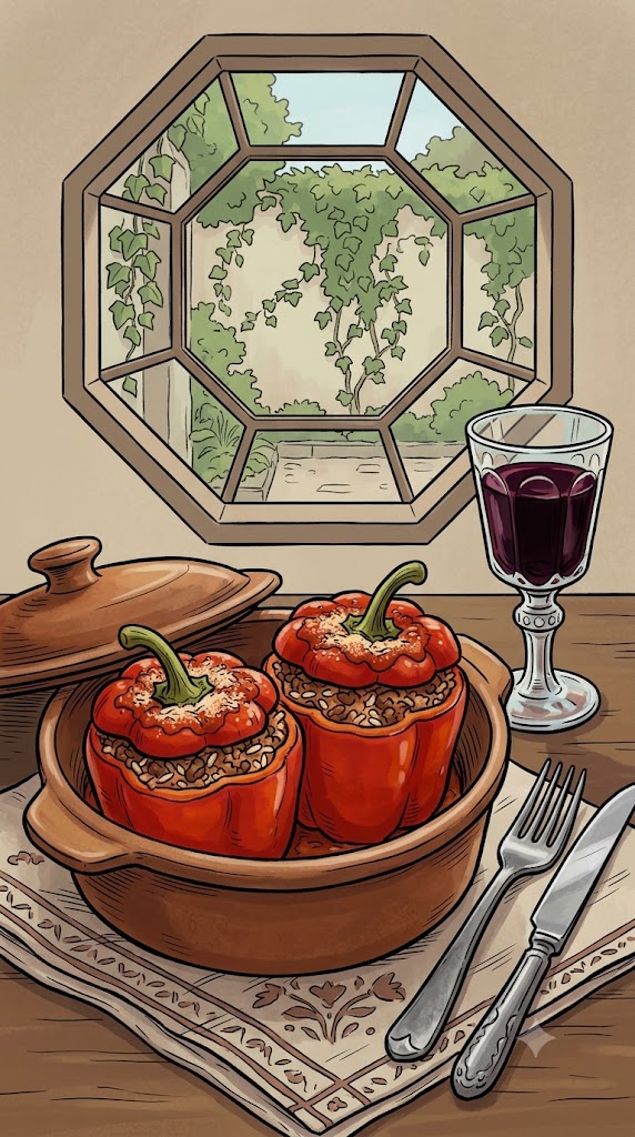 Paprika, gefüllt mit Hackfleisch