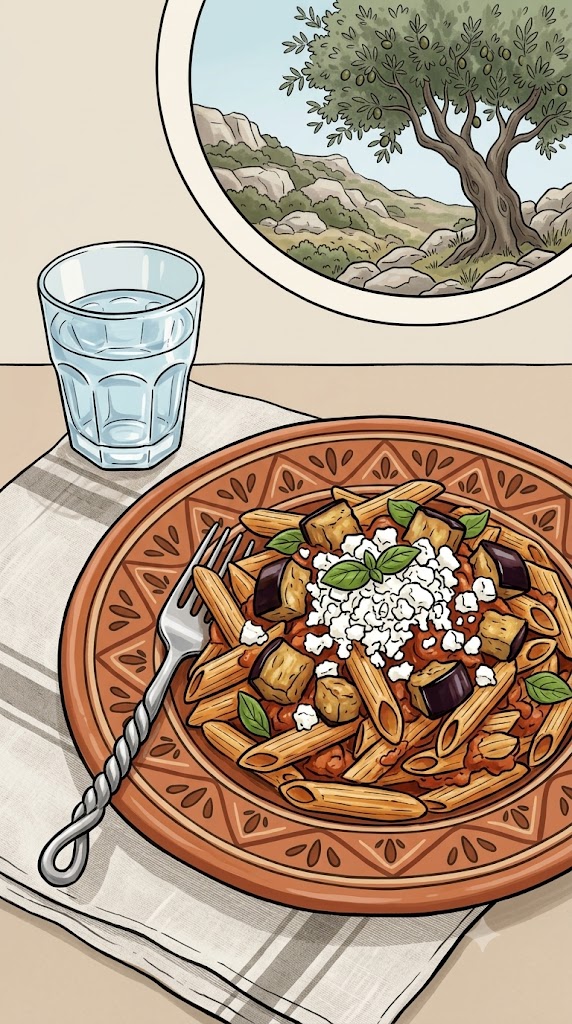 Pasta alla Norma mit Penne