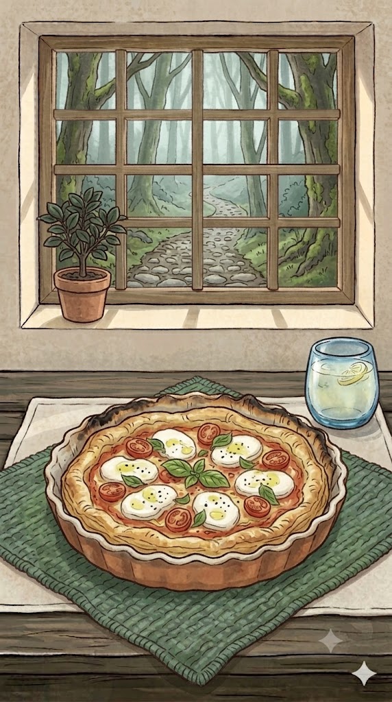 Pizza (aus Blätterteig) mit Räucherlachs und Dill