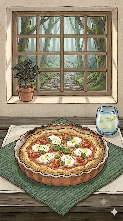 Pizza (aus Blätterteig) mit Räucherlachs und Dill