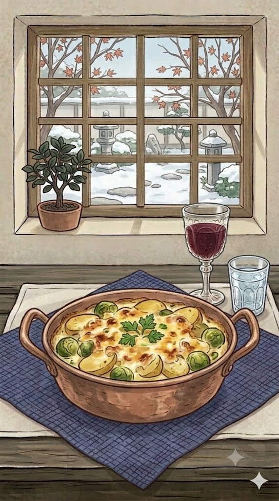 Rosenkohlauflauf mit Kartoffeln