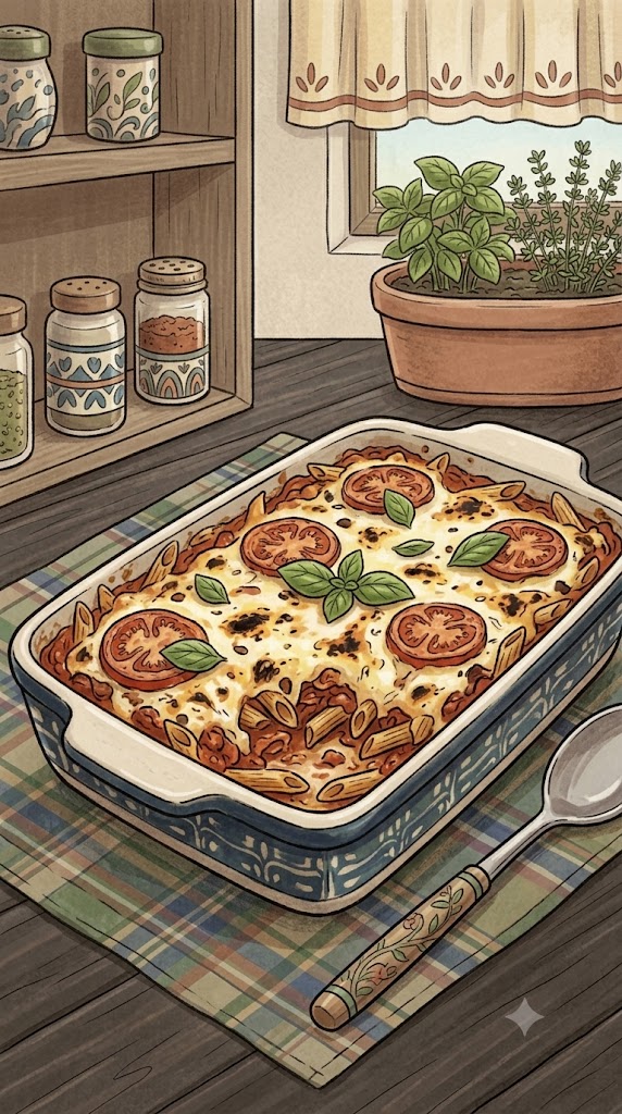 Tomate Mozzarella Nudelauflauf