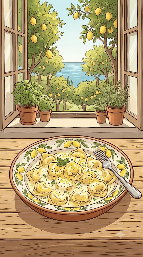 Tortelloni in Zitronensauce