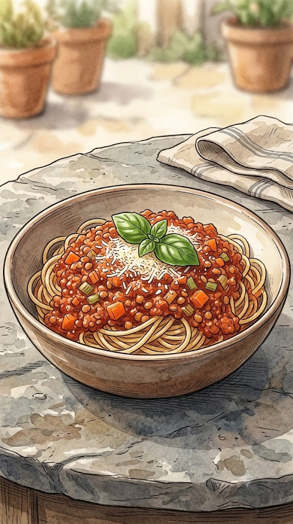 Vegetarische Bolognese mit roten Linsen