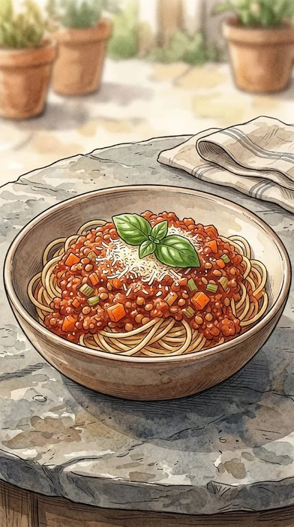 Vegetarische Bolognese mit roten Linsen