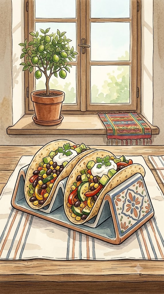 Vegetarische Tacos mit mexikanischer Füllung