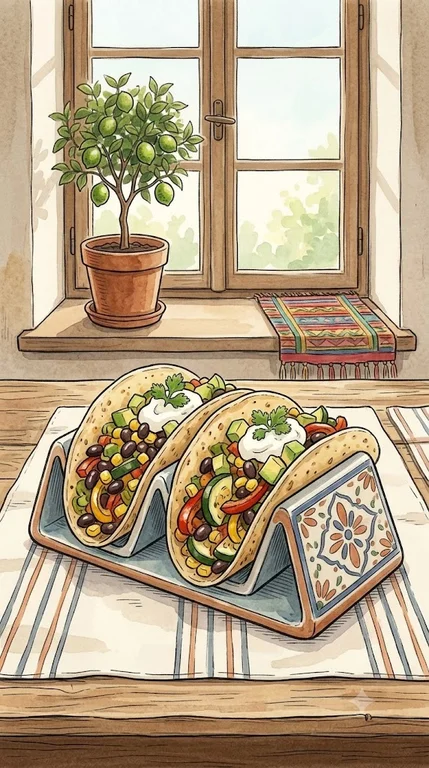 Vegetarische Tacos mit mexikanischer Füllung