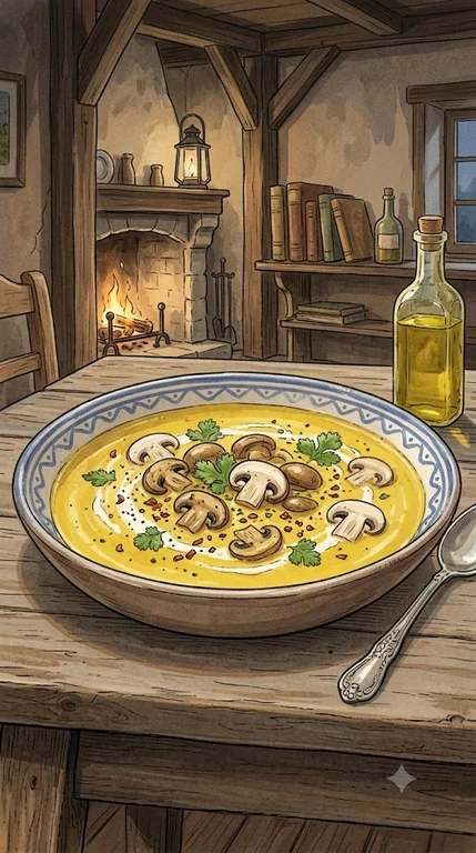 Champignonsuppe mit Curry