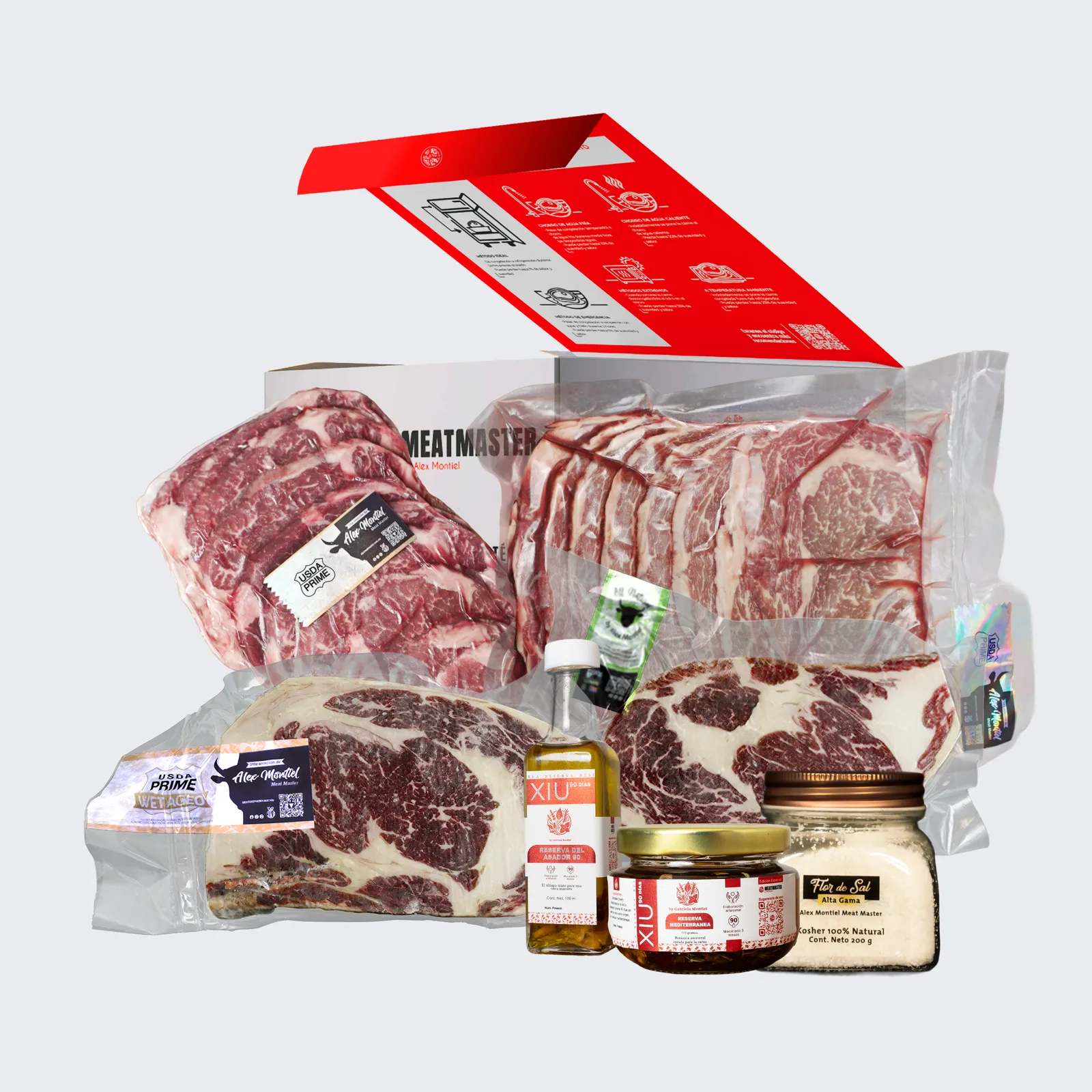 USDA PRIME: RIB EYE ALL NATURAL, DOBLE RR Y TORERITAS DE FILETE Y RIB EYE