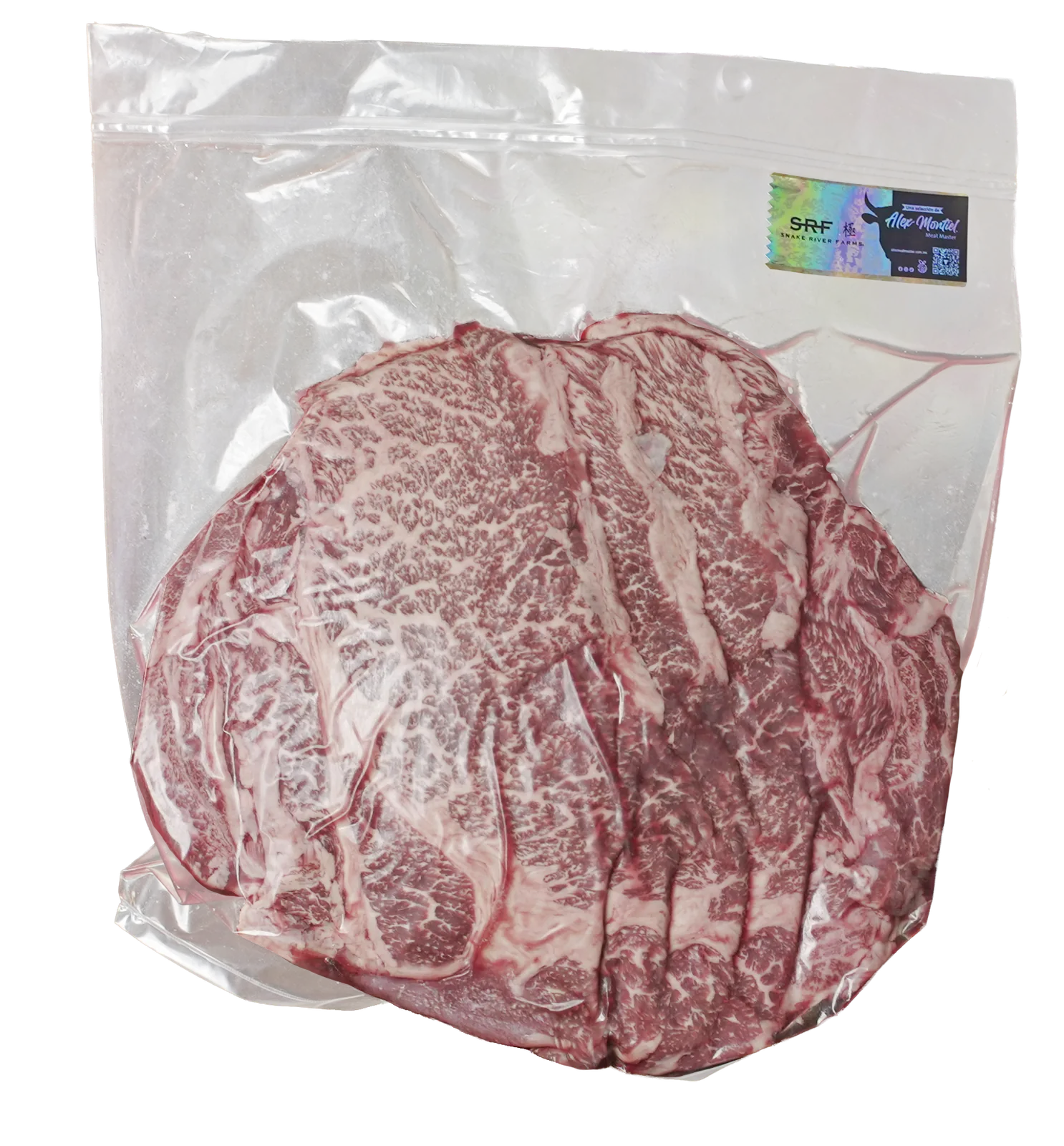 CHUCK ROLL REBANADO PAQUETE 1 KG AMERICAN WAGYU CROSS SRF