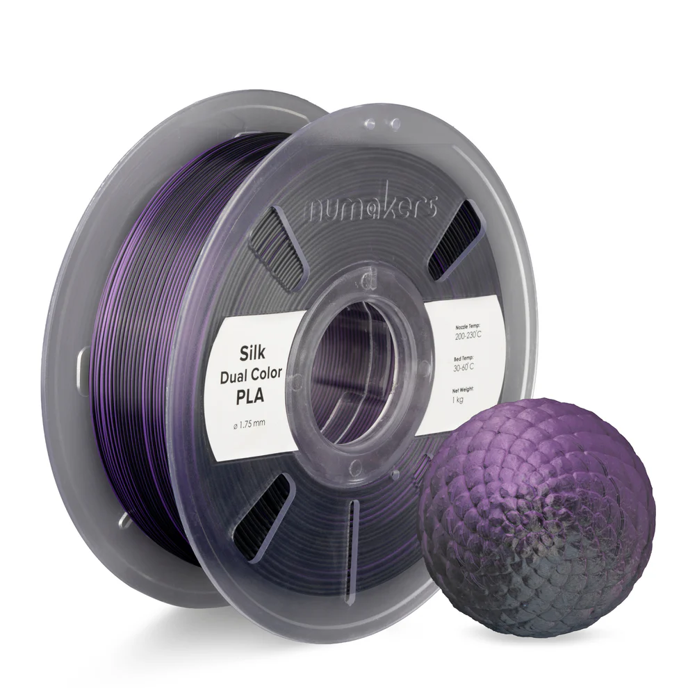Dual-Color Silk PLA Purple-Black Filament 1.75 mm 1 kg