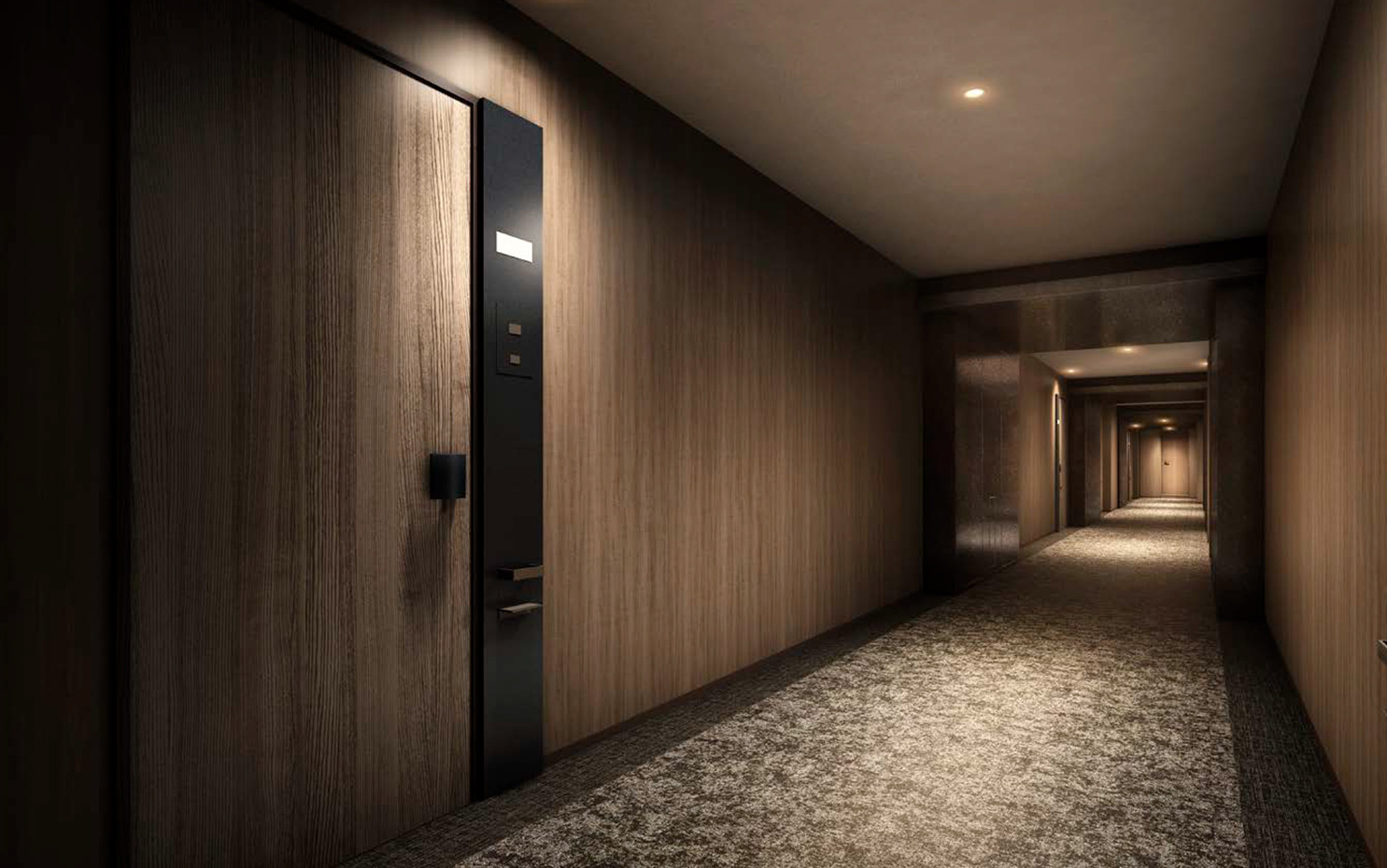 如同高級旅館一般的內走廊設計