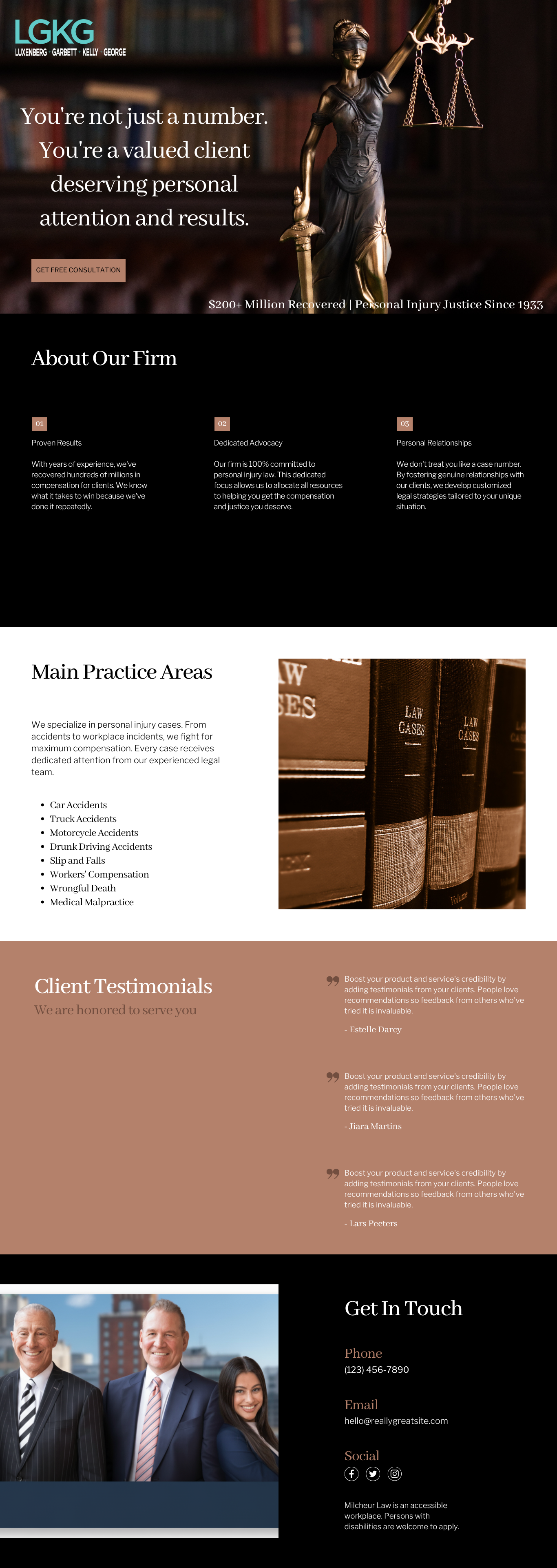 Website mockup for LGKG