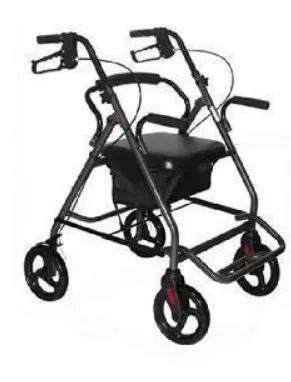 Carbon Steel Foldable Walker with Wheels, view 1