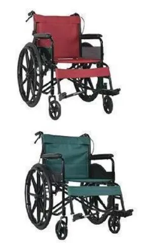 Manual Wheelchair with Leather Fabric (Carbon Steel), view 1