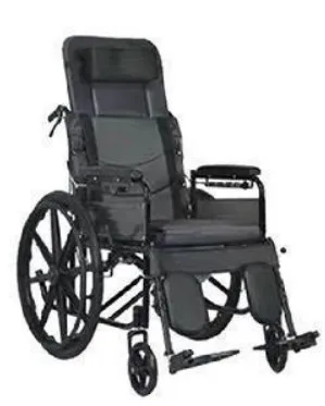 Reclining Manual Wheelchair with Commode (Oxford Fabric), view 1